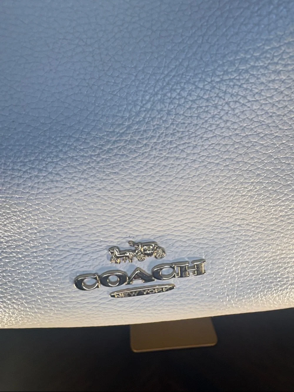 Coach White Pebbled Leather Hobo